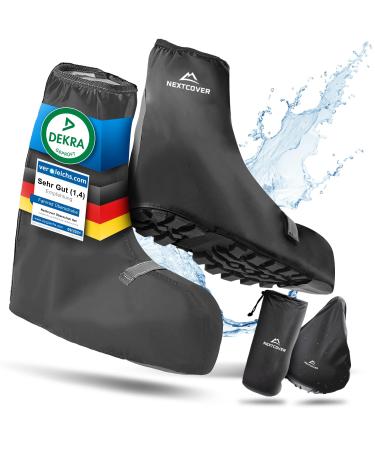 NextCover shoe covering waterproof I 100% waterproof bicycle over shoes i reflecting rain protection shoes i rain cover shoes i overcoat shoes i shoe protection i overshoes bike black 44-46