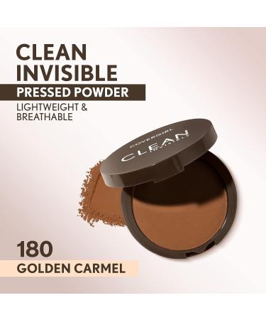 Covergirl Clean Invisible Pressed Powder - Lightweight, Breathable Vegan Formula (Golden Caramel 180, 0.38oz) - Buy Online on GoSupps.com