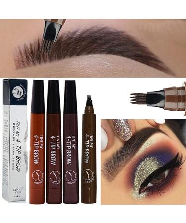 Microblading Eyebrow Pencil - Waterproof Fork Tip Liquid Pen for Long-Lasting & Easy Makeup Removal (2Dark Brown) - Buy Online on GoSupps.com