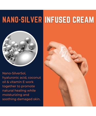 Optivida Health Nano-Silver Infused Cream | Advanced Cellular Silver Gel for Scars, Wounds, Rashes, and Skin Irritations | Hyaluronic Acid, Coconut Oil, Vitamin E | Unscented - 3.4 oz | Pack of 1 - Buy Online on GoSupps.com