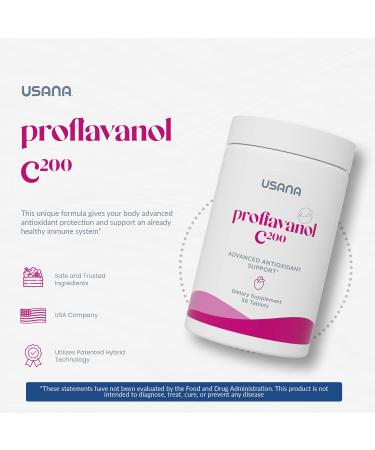 USANA Proflavanol C200 - Heart Health Antioxidant with Bioflavanoids & Vitamin C - 56 Tablets - Buy Online on GoSupps.com