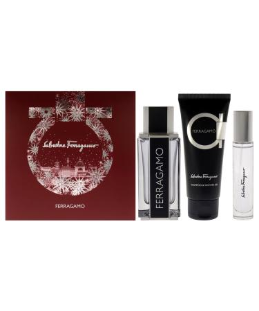 Salvatore Ferragamo Salvatore Ferragamo 3.4oz EDT Spray 3.4oz Shower Gel 0.33oz EDT Spray Men 3 Pc Gift Set