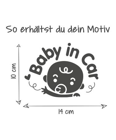 Baby in Car Sticker | 14cm x 10cm Vinyl Baby on Board Car Decal - International Shipping Available - Buy Online on GoSupps.com