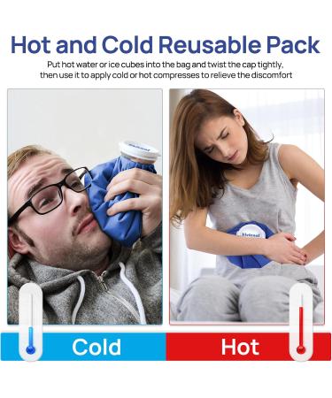 Vivicool Ice Cream Bag for Injuries - Reusable Heat & Cold Therapy | Pain Relief Cooling Bag & Hot Water Bag | 11 Inch with Ice Cube Bowl - Buy Online on GoSupps.com