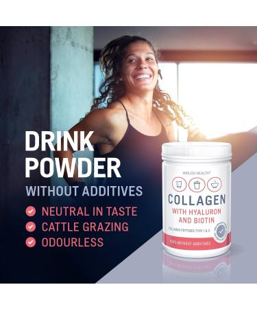 Premium Collagen Powder with Hyaluronic Acid & Biotin 500g - Pasture-Fed Peptides Type 1 & 3 for Radiant Skin & Healthy Hair - Buy Online on GoSupps.com