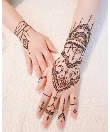 DIVAWOO 12 Sheet Henna Tattoo Stencils - Self-Adhesive Temporary Tattoo Stickers, Black Indian & Arabian Designs - Buy Online on GoSupps.com
