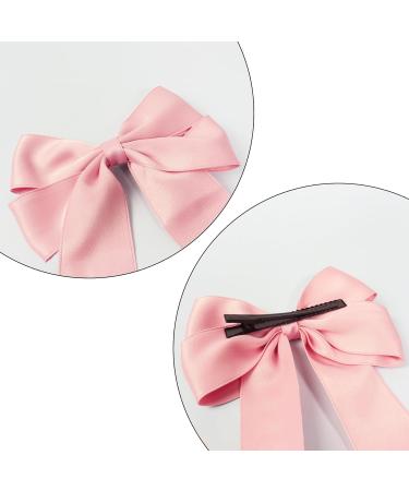 2 Pack Bow Hair Clips Pink Hair Bows for Women Girls Large Bow Clips Hair Barrette Hair Accessories(Pink Beige) - Buy Online on GoSupps.com