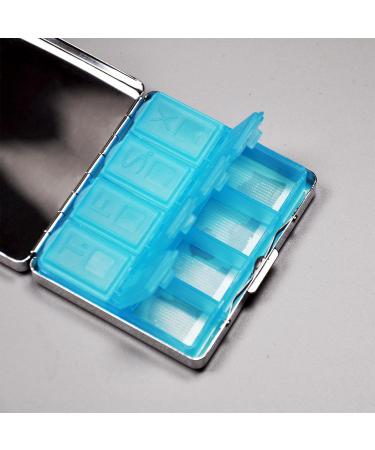 Buy Cute & Stylish Metal Pill Box | Compact 8-Compartment Organizer for Vitamins Jewelry & Travel - Desert Blooms Design - Buy Online on GoSupps.com