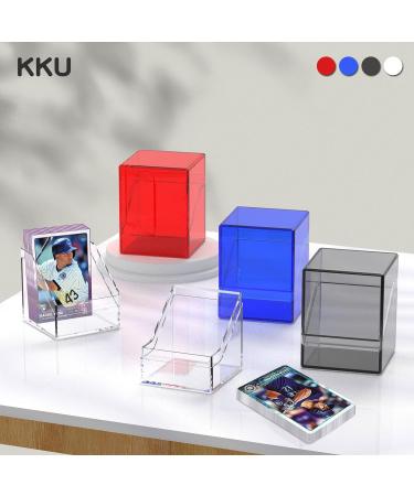 KKU 4 Pack Acrylic Card Deck Cases - Trading Card Storage Boxes for 400+ Sleeved Cards - Ideal for Sport Cards, MTG, and YuGiOh - Black/White/Blue/Red - Buy Online on GoSupps.com