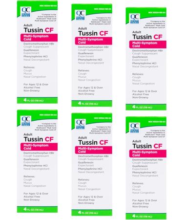 Quality Choice Non-Drowsy Tussin CF Multi-Symptom Cold Relief 4 Oz (Pack of 6) - Buy Online on GoSupps.com