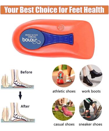 Orthotic Inserts 3/4 Length for Plantar Fasciitis & Flat Feet - Heel Cushion & Arch Support Insoles for Men & Women - Buy Online on GoSupps.com