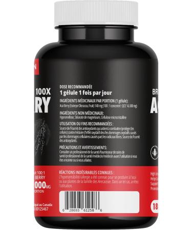 Acai Berry Super food from Brazil 100:1 Extract 180 Softgels 6 Months Antioxidant Cognitive Function Promote Skin Health HDL Cholesterol Non-GMO Allergen-free Made in Canada - Buy Online on GoSupps.com