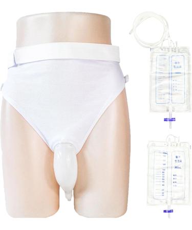 Wearable Urine Collection Bags for Men - Portable 2000ml & 1000ml Silicone Drainage System Odorless & Reusable Incontinence Relief - 2 Bag Set - Buy Online on GoSupps.com
