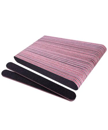 Nail File (20 Pcs)  Emery Board Nail Files for Natural Nails and Acrylic Nails  Double Sided 100/180 Grit for Fingernail  Professional Reusable Emery Boards Manicure Pedicure Tool 7Inches Black