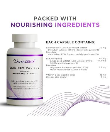 DermGenix Skin Revival Duo Multi Vitamins for Healthy Skin Hair and Nails. With ceramides antioxidants Zinc and Vitamin C for Skin Radiance and Elasticity 30 Capsules - Buy Online on GoSupps.com