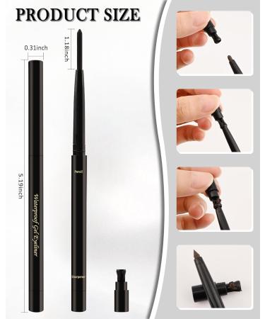 Black+Nude Waterline Eyeliner Pencil Cream Gel Eye Liner Pencils for Older Women Waterproof Smudge-Proof Long Wear Retractable Eyeliner Pen with Sharpener Water Line Eyeliner for Sensitive Eyes-2Pcs 01# Black+n003 - Buy Online on GoSupps.com