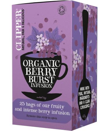 Clipper Organic Berry Burst Tea Bags - 150 Infusion Sachets (6x25) | Caffeine-Free Herbal Tea for Home & Catering | Natural & Biodegradable - Buy Online on GoSupps.com