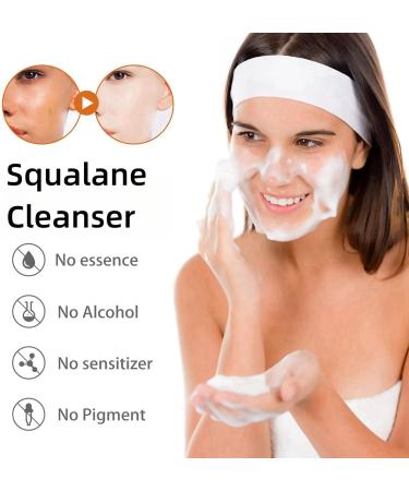 Squalane Facial Cleanser Gentle Squalane Cleanser Moisturising Cleanser with Efficient Squalane Face Wash for Gently Cleaning Pores Face Cleanser for Dry & Sensitive Skin for All Skin Types - Buy Online on GoSupps.com