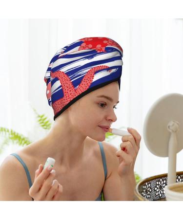Microfiber Hair Drying Cap | Sea Stars Soft Absorbent Towel Wrap for Curly Long & Thick Hair | Quick Dry Hair Cap with Button - Buy Online on GoSupps.com