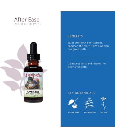 WishGarden Herbs AfterEase for Pregnancy - Organic Supplement for Afterbirth Contractions - After Birth Essentials with Cramp Bark and Black Haw (4 oz) - Buy Online on GoSupps.com