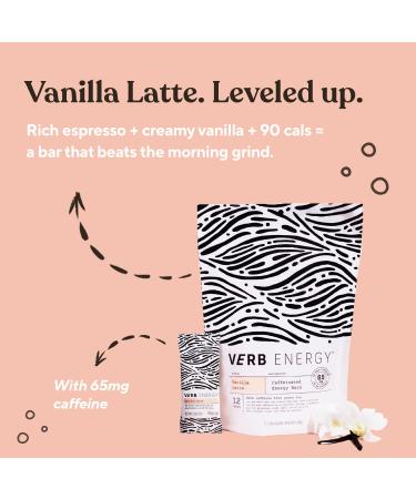Verb Vanilla Latte Caffeinated Energy Bars - Low Sugar & Delicious 90-Calorie Nutrition Bars - Vegan & Gluten-Free - Pack of 12 - Buy Online on GoSupps.com