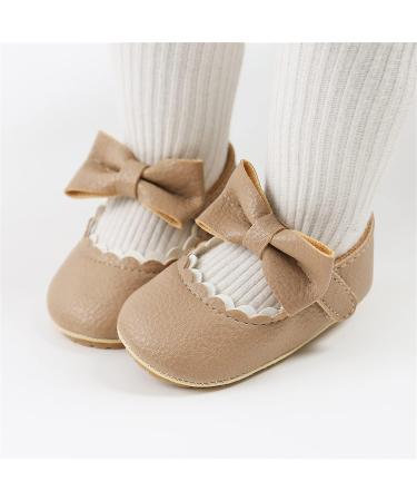 RVROVIC Baby Girl Moccasins | Princess Mary Jane Flat Shoes 12-18 Months | Beige Toddler Shoes - Buy Online on GoSupps.com
