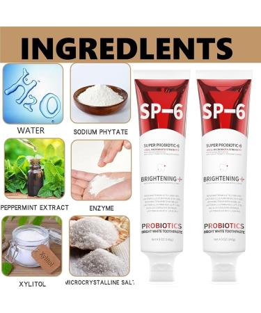 2PCS-SP-6 Whitening Toothpaste Teeth Whitening Enamel-Safe Fluoride-Free Fresh Mint Fresh Breath - Buy Online on GoSupps.com