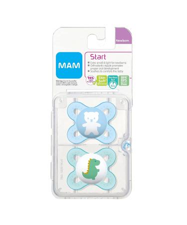 MAM Original Start Newborn Baby Pacifier  Best Pacifier for Breastfed Babies  Sterilizer Case  0-3 Months  Boy  2 Count (Pack of 1) Boy 1 - Buy Online on GoSupps.com