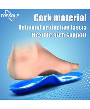 Topsole Orthopedic Insoles for Plantar Fasciitis Flat Feet & Heel Spurs - Comfort Inserts for Men & Women (EU 35-36 23cm) - T107B Blue - Buy Online on GoSupps.com