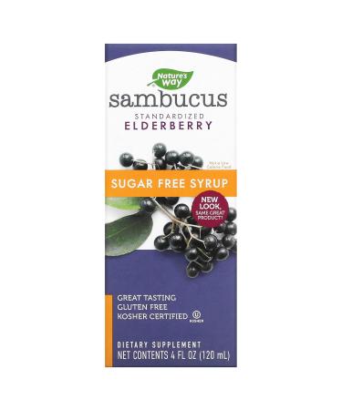 Nature's Way Sambucus Standardized Elderberry Sugar-Free Syrup 4 fl oz (120 ml)
