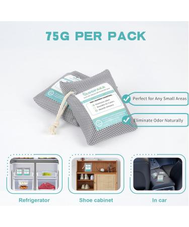 Natural Air Purifier Bags - Bamboo Charcoal Odor Absorbers & Moisture Eliminators | 12 Pack (6x200g + 6x75g) for Closet Shoes & Cars - Buy Online on GoSupps.com