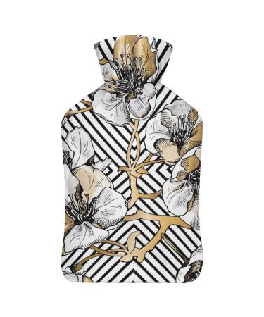 Hot Water Bottle With Lid Flowers Rubber Hot Water Bag For Pain Relief Cramps Foot Warmer Hot And Cold Therapy