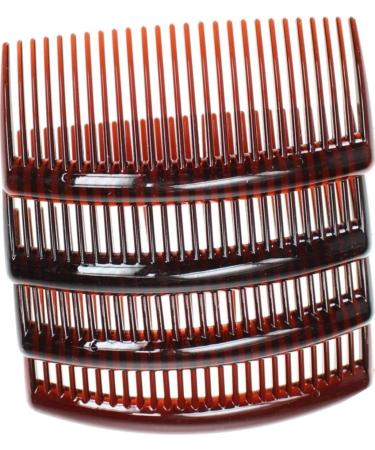 4 Pack of Large 9cm Plain French Side Hair Combs Slides Grips Clips Hair Accessories for Women Girls by Glitz4Girlz (Tort Brown) - Buy Online on GoSupps.com