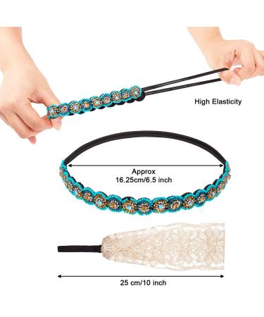 WILLBOND Rhinestone Beaded Headbands - Set of 10 | Elegant Lace Handmade Headwraps for Girls and Women | Vintage Crystal Hairbands | Hair Accessories - Buy Online on GoSupps.com
