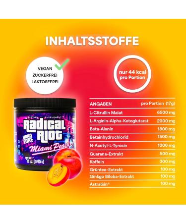 American Supps Pre Workout Booster 340g - Miiami Peach Flavor | 300mg Caffeine Beta-Alanine & L-Citrulline Malate for Ultimate Pump & Performance - Buy Online on GoSupps.com