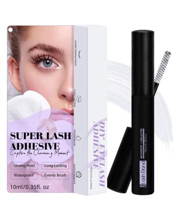 Lash Cluster Glue 10ML Waterproof Cluster Lash Glue Strong Hold Eye Lash Glue for Cluster Lash Bond White Eyelash Bond 72 Hours Individual Lash Glue Fast Drying(Bond-W-10ml)