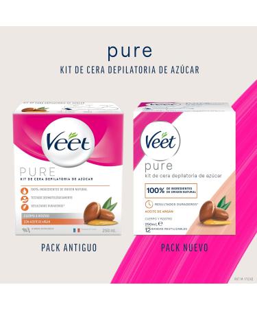 Veet Natural Inspirations Hair Removal Wax Tin 250ml - Gentle Effective Hair Removal for Smooth Skin | Buy Online with International Shipping - Buy Online on GoSupps.com