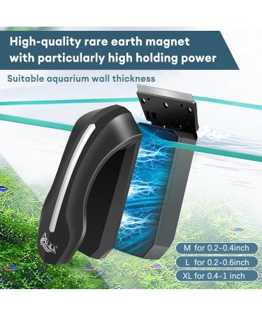 AQQA Aquarium Magnet Glass Cleaner Fish Tank Cleaner Brush Magnetic Algae Scrapers Cleaning Tools with 2 Detachable Scrapers Floating Freshwater Saltwater (M) - Buy Online on GoSupps.com