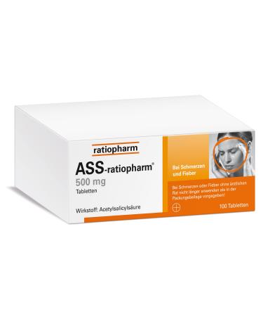 ASS-ratiopharm 500 mg tablets: A classic among painkillers 100 tablets 100 pieces (1 pack)