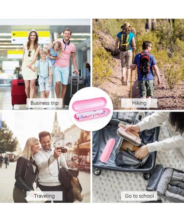 Uraqt Pink Frosted Travel Case for Electric Toothbrush - Essentials for 1 Handpiece & 2 Brushes | Durable Plastic Replacement Etui - Buy Online on GoSupps.com