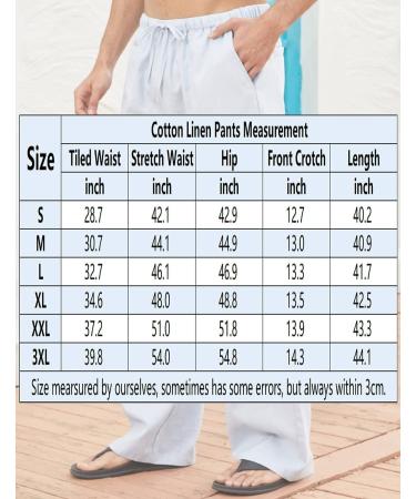 COOFANDY Men's Linen Beach Pants - Lightweight & Casual Elastic Waist Yoga Pants in White - Buy Online on GoSupps.com