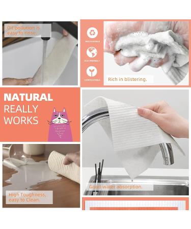 GONG GONG Swedish Dishcloth 4+4 Pcs Eco-Friendly Cleaning Cloth Set | Reusable Cellulose Sponge Cloths 6.77x7.87 Inches - Colorful Cat Design - Buy Online on GoSupps.com