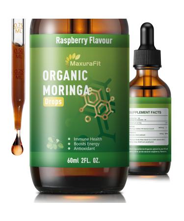 MaxuraFit Moringa Leaf Drops with Vitamin C Moringa Oleifera Extract Liquid Drops for Immunity Support Antioxidant Overall Health & Energy Vegan Herbal Supplement 2 fl oz