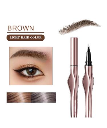 Buy Waterproof Brown Eyebrow Liquid Pencil - Dual Tipped Micro-Fork Smudge Proof & Long-Lasting Eyeliner for Women | High Pigment & Quick Drying #01 Brown - Buy Online on GoSupps.com
