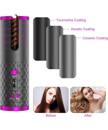Automatic Cordless Hair Curler | Adjustable Timer & Temperature | Fast Heating Ceramic Curling Iron with LCD Display - Portable & Easy to Use - Buy Online on GoSupps.com
