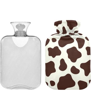 Hot Water Bottles with Brown White Cow Cover 2L Pain Relief & Bed Warmer for Women & Adults - Buy Online on GoSupps.com