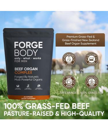 KXVUDE Forgebody Beef Organ Complex Capsules Grass Fed & Pasture Raised - Total Body Wellness & Performance Immune Support Gluten-Free Non-GMO 60 Count (1) - Buy Online on GoSupps.com