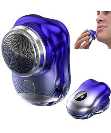 Mini Electric Shaver 2024 Upgrade Mini-Shave Portable Electric Shaver Powerful Storm Shaver Mini Travel Shaver for Men Shaving Face Beard (Blue)