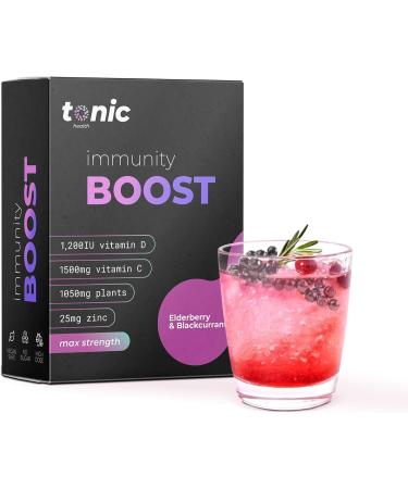 Tonic Health High Dose Immunity Supplement - Max Strength - Vitamin C Vitamin D Zinc. Plant Powered for Immune Recovery & Energy Boost - Vegan No Sugar - Elderberry & Blackcurrant (10 Count) 10 Count (Pack of 1) - Buy Online on GoSupps.com