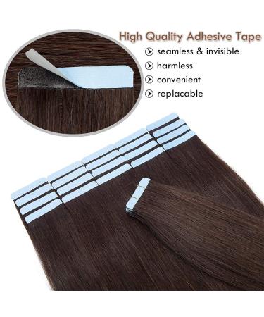 Elailite Tape in Human Hair Extensions - 20 Pieces 40cm Straight 50g #02 Dark Brown - International Shipping Available - Buy Online on GoSupps.com